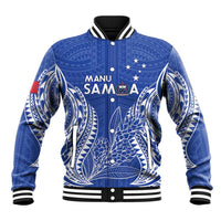 Custom Manu Samoa Rugby 2024 Baseball Jacket Go Champions Samoan Tattoo LT14 Unisex Blue - Polynesian Pride