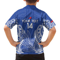Custom Manu Samoa Rugby 2024 Family Matching Off Shoulder Short Dress and Hawaiian Shirt Go Champions Samoan Tattoo