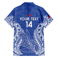Custom Manu Samoa Rugby 2024 Family Matching Off Shoulder Short Dress and Hawaiian Shirt Go Champions Samoan Tattoo