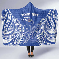 Custom Manu Samoa Rugby 2024 Hooded Blanket Go Champions Samoan Tattoo LT14 One Size Blue - Polynesian Pride