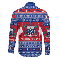 Personalised Samoa Christmas Family Matching Puletasi Dress and Hawaiian Shirt Samoan Coat Of Arms Manuia Le Kirisimas LT14 - Polynesian Pride