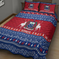 Personalised Samoa Christmas Quilt Bed Set Samoan Coat Of Arms Manuia Le Kirisimas LT14 - Polynesian Pride