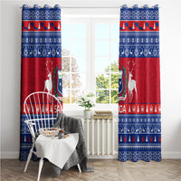 Personalised Samoa Christmas Window Curtain Samoan Coat Of Arms Manuia Le Kirisimas LT14 - Polynesian Pride