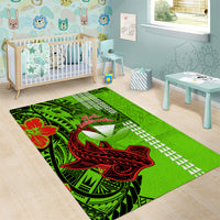 Personalised Hawaii Christmas Area Rug Mele Kalikimaka Kakau Polynesian Shark Tattoo LT14 - Polynesian Pride