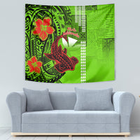 Personalised Hawaii Christmas Tapestry Mele Kalikimaka Kakau Polynesian Shark Tattoo LT14 - Polynesian Pride