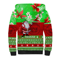 Personalised Hawaii Christmas Sherpa Hoodie Mele Kalikimaka Hawaiian Santa Tropical Vibes LT14 - Polynesian Pride