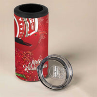 Personalized Mele Kalikimaka Hawaii 4 in 1 Can Cooler Tumbler I'iwi Bird With Ohia Lehua - Red Color
