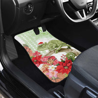 Pastel Green Hawaii Chameleon Christmas Car Mats Mele Kalikimaka Kakau - Watercolor