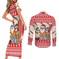Hawaii Christmas Six Seven Couples Matching Short Sleeve Bodycon Dress and Long Sleeve Button Shirt Mele Kalikimaka Funny Santa 67 Gen Alpha Slang - Polynesian Pride