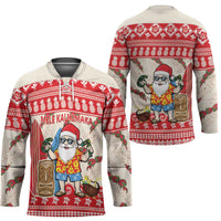 Hawaii Christmas Six Seven Hockey Jersey Mele Kalikimaka Funny Santa 67 Gen Alpha Slang - Polynesian Pride