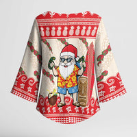 Hawaii Christmas Six Seven Kimono Sleeve Blouse Mele Kalikimaka Funny Santa 67 Gen Alpha Slang - Polynesian Pride