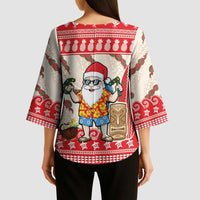 Hawaii Christmas Six Seven Kimono Sleeve Blouse Mele Kalikimaka Funny Santa 67 Gen Alpha Slang - Polynesian Pride