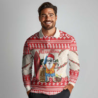 Hawaii Christmas Six Seven Long Sleeve Polo Shirt Mele Kalikimaka Funny Santa 67 Gen Alpha Slang - Polynesian Pride