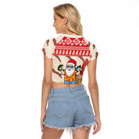 Hawaii Christmas Six Seven Raglan Cropped T Shirt Mele Kalikimaka Funny Santa 67 Gen Alpha Slang - Polynesian Pride