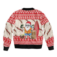 Hawaii Christmas Six Seven Sleeve Zip Bomber Jacket Mele Kalikimaka Funny Santa 67 Gen Alpha Slang - Polynesian Pride