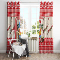 Hawaii Christmas Six Seven Window Curtain Mele Kalikimaka Funny Santa 67 Gen Alpha Slang - Polynesian Pride