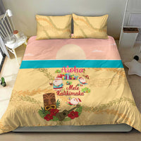 Aloha Hawaii Mele Kalikimaka Bedding Set Beachy Funny Santa Hawaiian Lei - Polynesian Pride