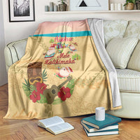 Aloha Hawaii Mele Kalikimaka Blanket Beachy Funny Santa Hawaiian Lei - Polynesian Pride