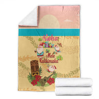 Aloha Hawaii Mele Kalikimaka Blanket Beachy Funny Santa Hawaiian Lei - Polynesian Pride