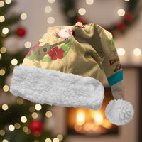 Aloha Hawaii Mele Kalikimaka Christmas Santa Hat Beachy Funny Santa Hawaiian Lei - Polynesian Pride