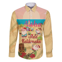 Aloha Hawaii Mele Kalikimaka Family Matching Long Sleeve Bodycon Dress and Hawaiian Shirt Beachy Funny Santa Hawaiian Lei - Polynesian Pride