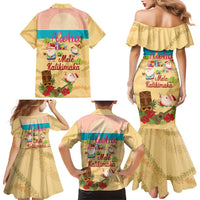 Aloha Hawaii Mele Kalikimaka Family Matching Mermaid Dress and Hawaiian Shirt Beachy Funny Santa Hawaiian Lei - Polynesian Pride