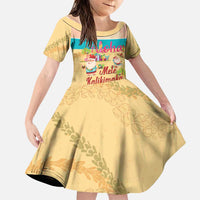 Aloha Hawaii Mele Kalikimaka Family Matching Off The Shoulder Long Sleeve Dress and Hawaiian Shirt Beachy Funny Santa Hawaiian Lei - Polynesian Pride