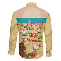 Aloha Hawaii Mele Kalikimaka Family Matching Off Shoulder Maxi Dress and Hawaiian Shirt Beachy Funny Santa Hawaiian Lei - Polynesian Pride