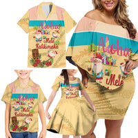Aloha Hawaii Mele Kalikimaka Family Matching Off Shoulder Short Dress and Hawaiian Shirt Beachy Funny Santa Hawaiian Lei - Polynesian Pride