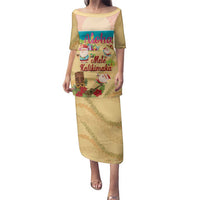 Aloha Hawaii Mele Kalikimaka Family Matching Puletasi and Hawaiian Shirt Beachy Funny Santa Hawaiian Lei - Polynesian Pride