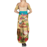 Aloha Hawaii Mele Kalikimaka Family Matching Summer Maxi Dress and Hawaiian Shirt Beachy Funny Santa Hawaiian Lei - Polynesian Pride