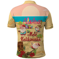 Aloha Hawaii Mele Kalikimaka Polo Shirt Beachy Funny Santa Hawaiian Lei LT14 - Polynesian Pride