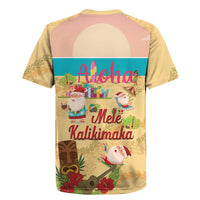 Aloha Hawaii Mele Kalikimaka Rugby Jersey Beachy Funny Santa Hawaiian Lei LT14 - Polynesian Pride