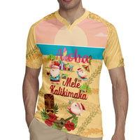 Aloha Hawaii Mele Kalikimaka Rugby Jersey Beachy Funny Santa Hawaiian Lei LT14 - Polynesian Pride