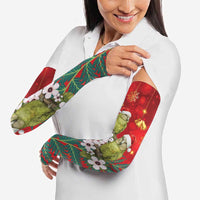 New Zealand Kakapo Christmas Arm Sleeves Owl Parrot Santa Sliver Fern Manuka - Red - Polynesian Pride