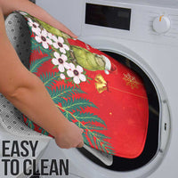 New Zealand Kakapo Christmas Bathroom Set Owl Parrot Santa Sliver Fern Manuka - Red - Polynesian Pride