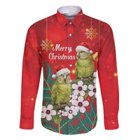 New Zealand Kakapo Christmas Family Matching Mermaid Dress and Hawaiian Shirt Owl Parrot Santa Sliver Fern Manuka - Red - Polynesian Pride