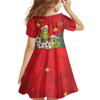 New Zealand Kakapo Christmas Family Matching Summer Maxi Dress and Hawaiian Shirt Owl Parrot Santa Sliver Fern Manuka - Red - Polynesian Pride
