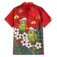 New Zealand Kakapo Christmas Family Matching Tank Maxi Dress and Hawaiian Shirt Owl Parrot Santa Sliver Fern Manuka - Red - Polynesian Pride