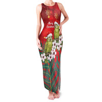 New Zealand Kakapo Christmas Family Matching Tank Maxi Dress and Hawaiian Shirt Owl Parrot Santa Sliver Fern Manuka - Red - Polynesian Pride