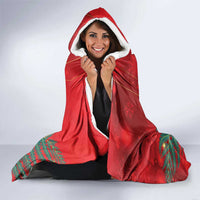 New Zealand Kakapo Christmas Hooded Blanket Owl Parrot Santa Sliver Fern Manuka - Red - Polynesian Pride