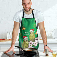New Zealand Kakapo Christmas Apron Owl Parrot Santa Sliver Fern Manuka - Green - Polynesian Pride