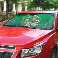 New Zealand Kakapo Christmas Auto Sun Shade Owl Parrot Santa Sliver Fern Manuka - Green - Polynesian Pride