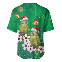 New Zealand Kakapo Christmas Baseball Jersey Owl Parrot Santa Sliver Fern Manuka - Green LT14 - Polynesian Pride