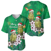 New Zealand Kakapo Christmas Baseball Jersey Owl Parrot Santa Sliver Fern Manuka - Green LT14 - Polynesian Pride