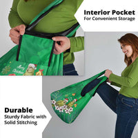 New Zealand Kakapo Christmas Grocery Bag Owl Parrot Santa Sliver Fern Manuka - Green - Polynesian Pride