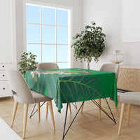 New Zealand Kakapo Christmas Tablecloth Owl Parrot Santa Sliver Fern Manuka - Green - Polynesian Pride