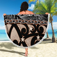Kia Ora New Zealand Beach Blanket Aotearoa Proud Maori With Silver Fern LT14 - Polynesian Pride