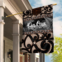 Kia Ora New Zealand Garden Flag Aotearoa Proud Maori With Silver Fern LT14 House Flag Black - Polynesian Pride