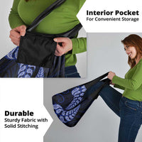 Blue New Zealand Paisley Silver Fern Grocery Bag Aotearoa Maori